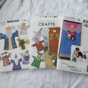 3 sewing patterns for puppets and theater